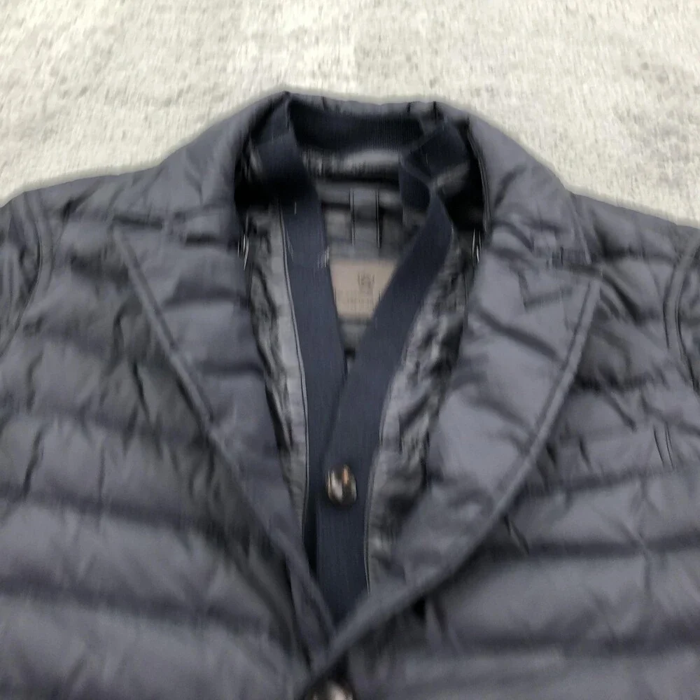 Massimo Dutti Blazer Mens Medium Blue Feather Down Puffer Sport Coat Jacket